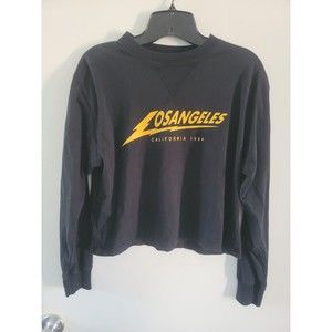 Brandy Melville Los Angeles 1984 Black Cropped Sweatshirt